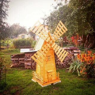 Декоративные мельницы для сада своими руками фото