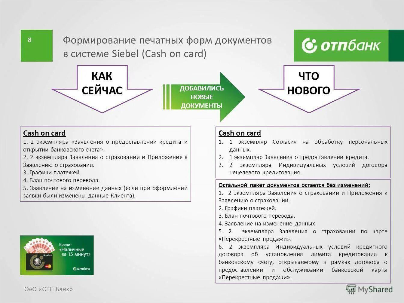 Документы переданы в банк