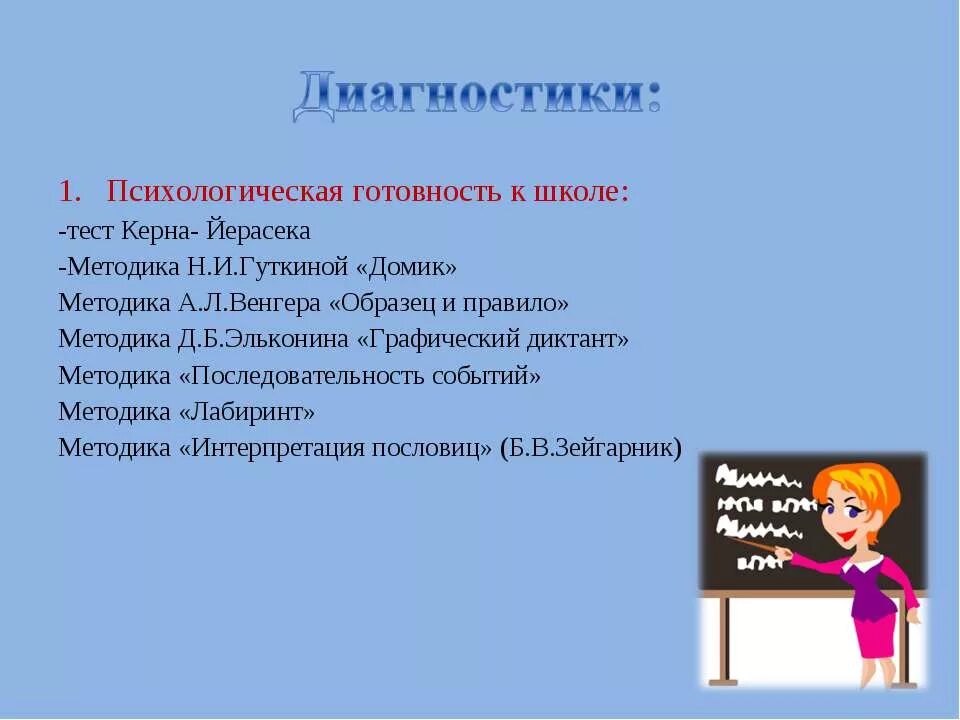 Тест готовность к школьному обучению