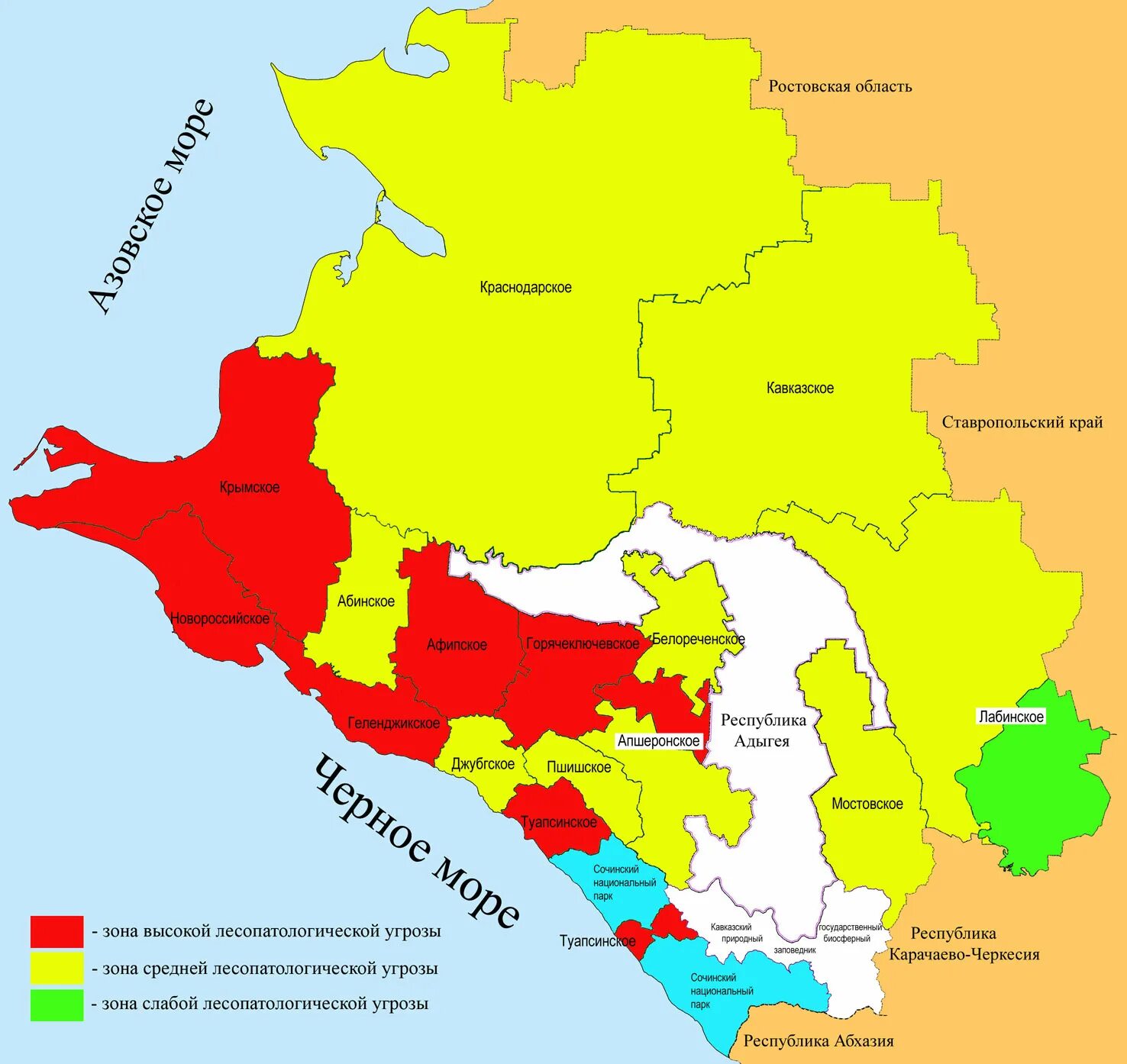 Зоны краснодарского