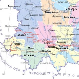 Шексна на карте