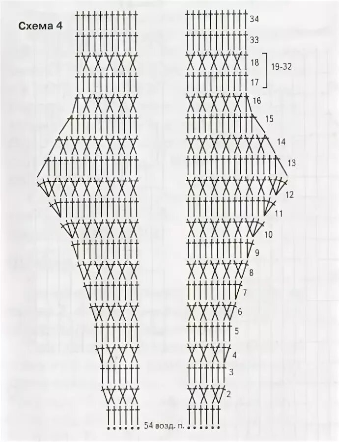Шорты крючком схема