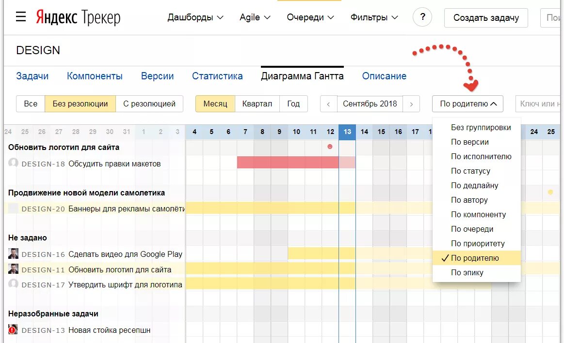 Учет времени по задачам. Диаграмма Ганта.