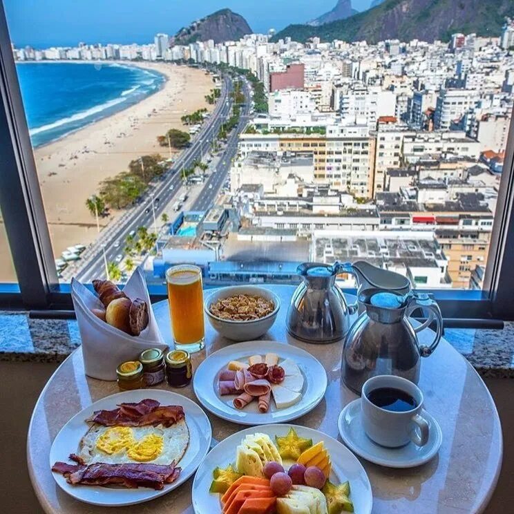 Доброе утро Рио де Жанейро. Завтрак в Эмиратах. Красивый завтрак в Дубае. Завтрак в дубае