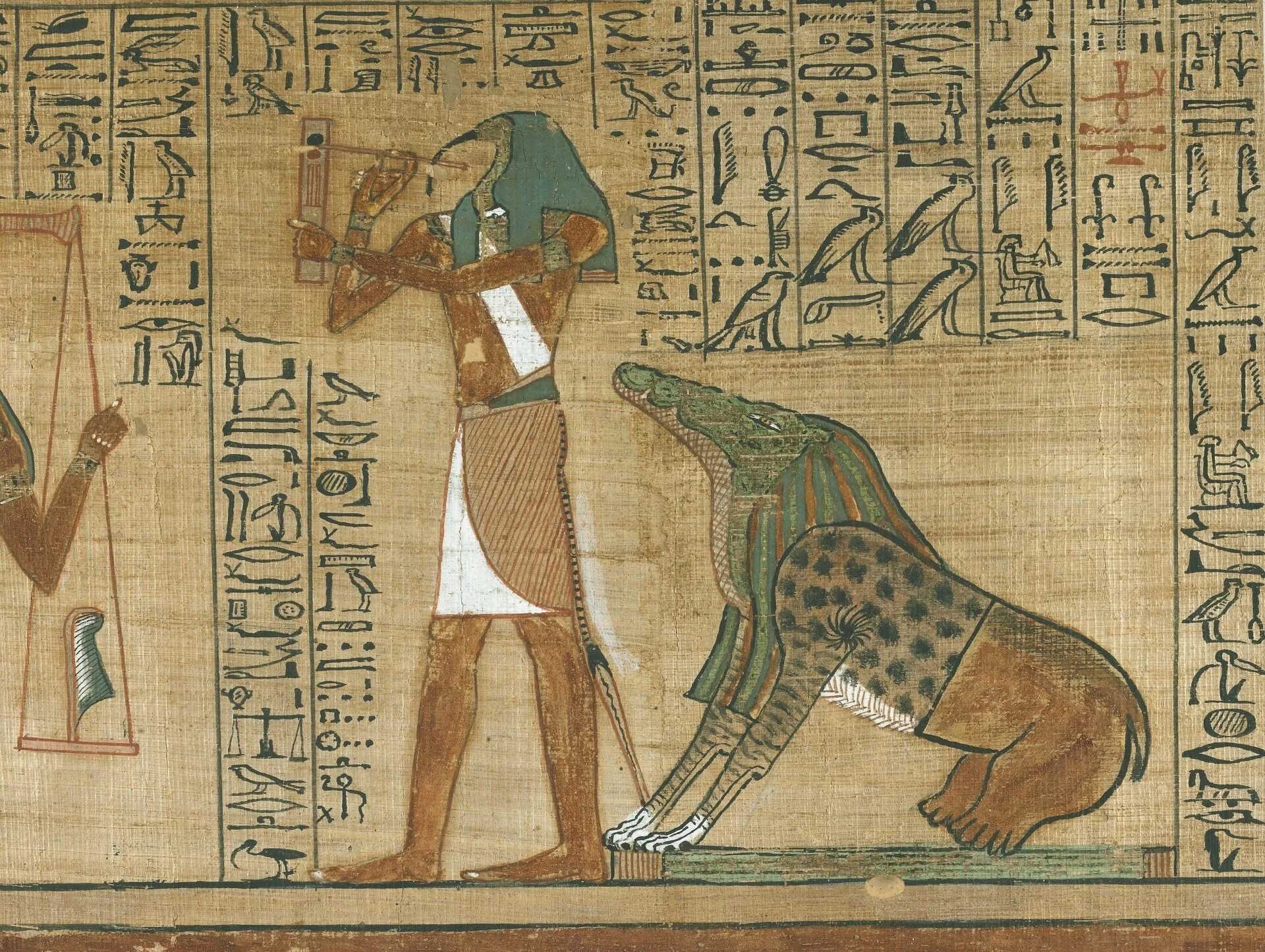 Животные богов египта. Аммат древний Египет. Амат богиня древнего Египта. Бог Амат в древнем Египте. Анубис фрески Папирус Египет.