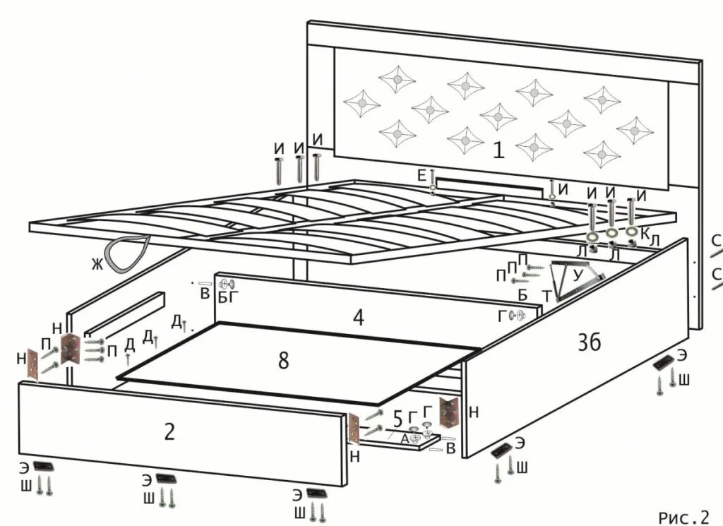 Сборка кровати 160 200