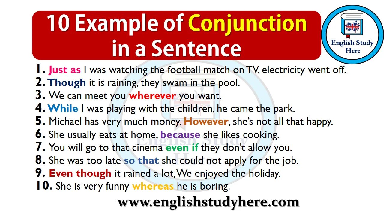 Ten years sentence. Conjunction. Conjunction sentences. Conjunction в английском. Conjunctions in sentences.