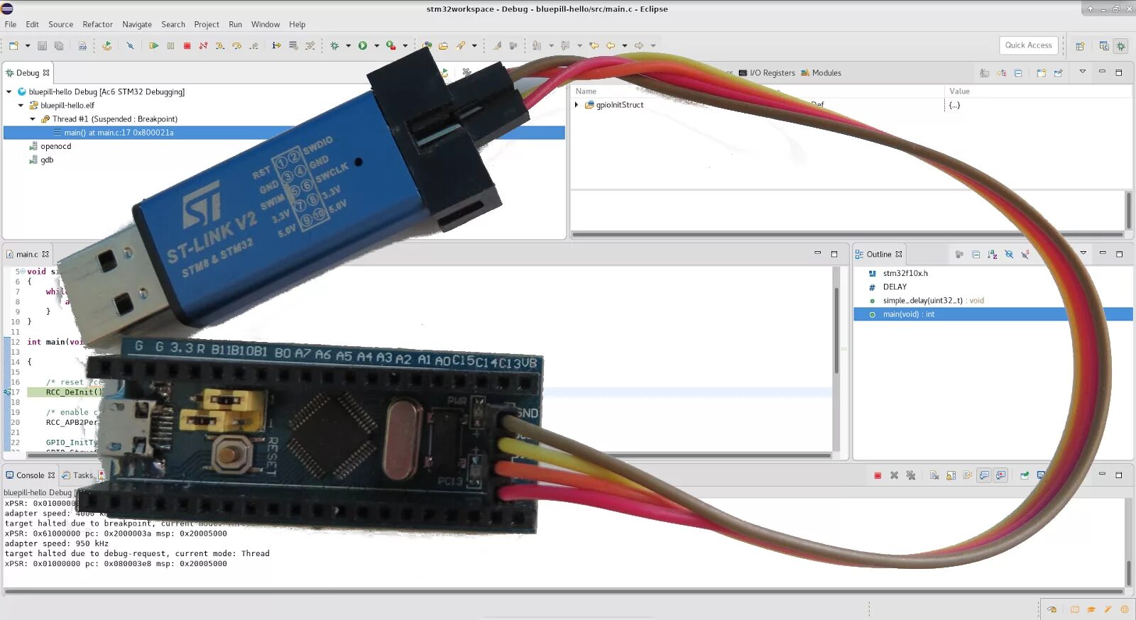 Stm32 linux. Stm32 отладка.