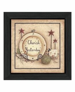 Cherish Yesterday 4 Black Framed Print Wall Art.