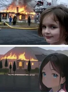 Девочка и горящий дом