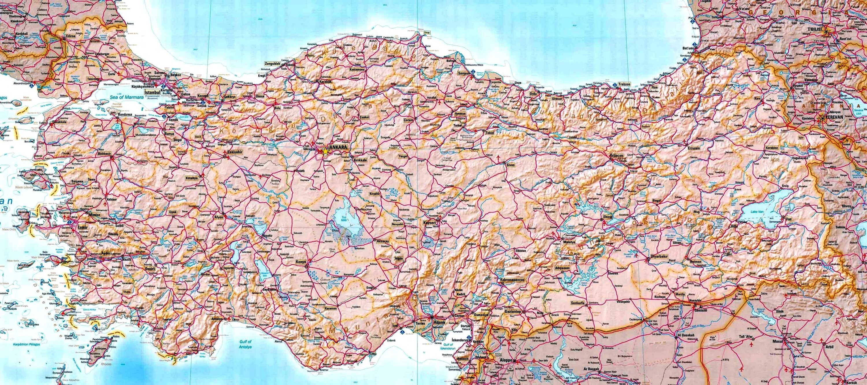 Лучшие карты турции. Карта Турции с дорогами. Физическая карта Турции подробная. Карта Турции подробная географическая крупная. Дорожный атлас Турции.