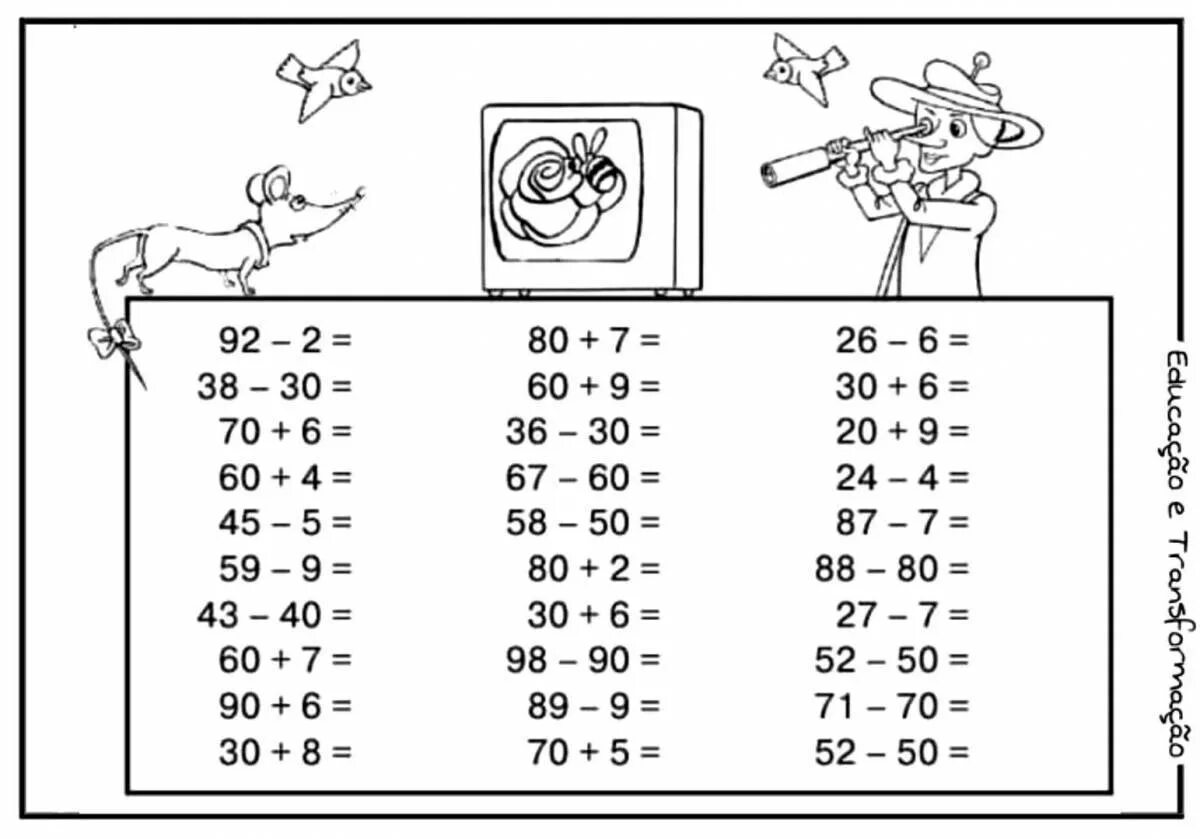 Примеры через десяток распечатать. Задания по математике сложение и вычитание в пределах 100. Задания по математике счет в пределах 100. Задания на сложение и вычитание в пределах 100. Математические задания в пределах 100.