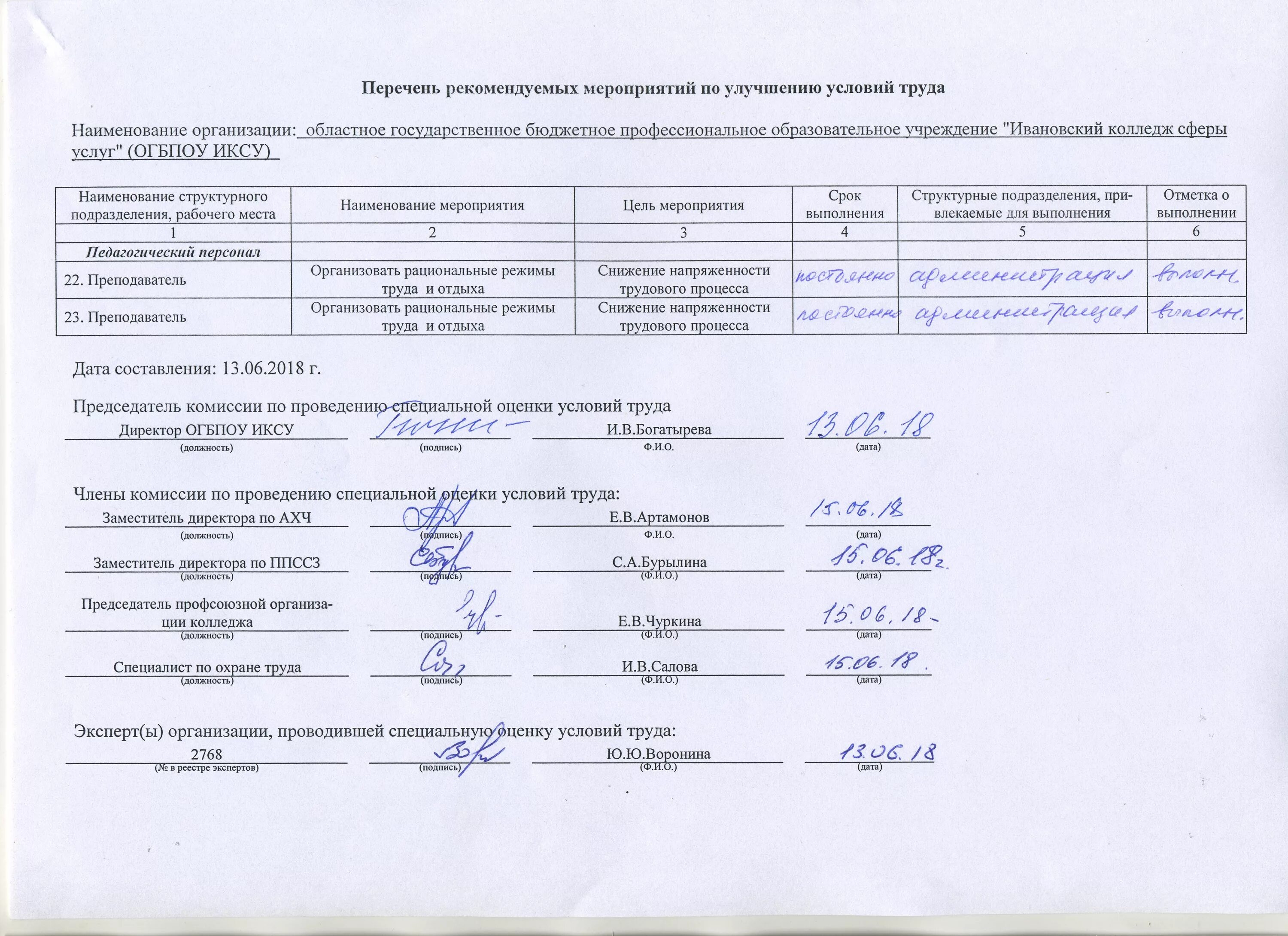 И реализации мероприятий по охране