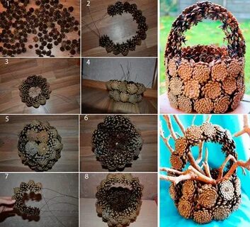 Корзиночка из шишек