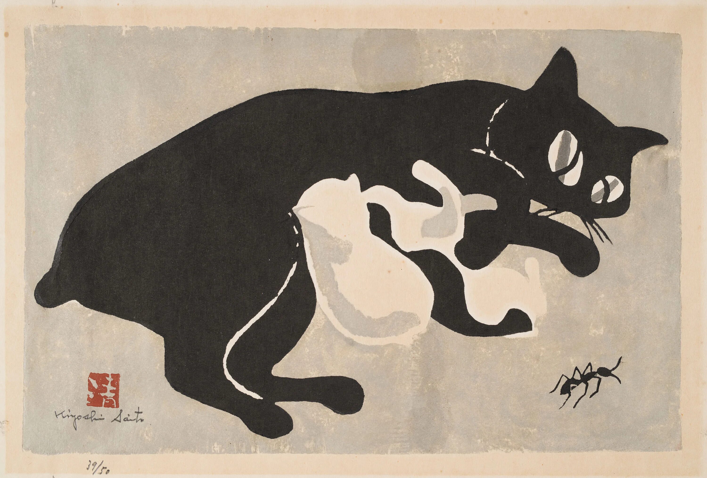 Киёси Сайто кошки. Японский художник Киёси Сайто. Киёси Сайто 1907 1997. Художник Kiyoshi Saitō. Кошки.
