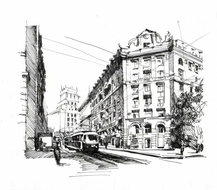Chabanais, Rue Souchet. Ricepaper & ink. www.anneroseoosterbaan.nl urban sketche