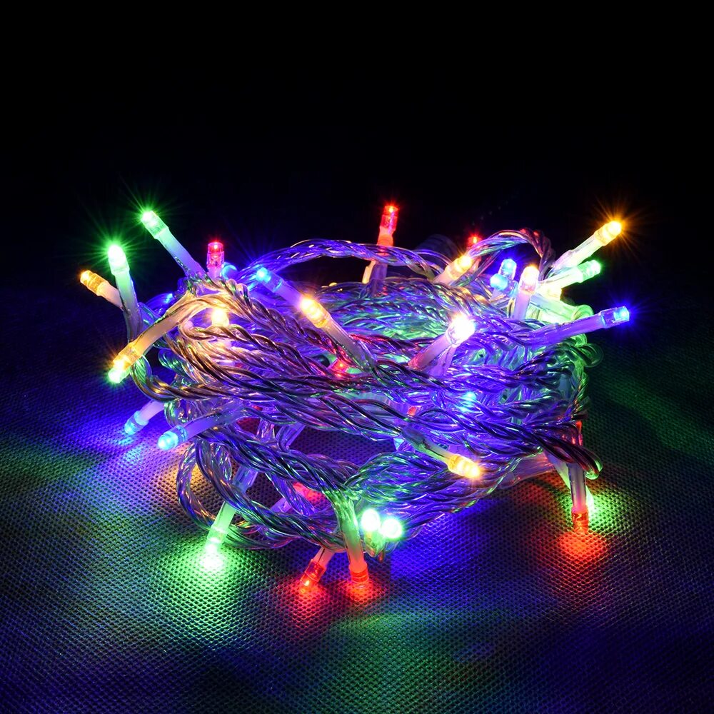 Гирлянда твинкл лайт led 10м бел пров. М нить. Шнур вощеный красный (1мм). М нить. Гирлянда led нить 10м мультиколор 8 режимов, 220v ip20 (60/720) эра.