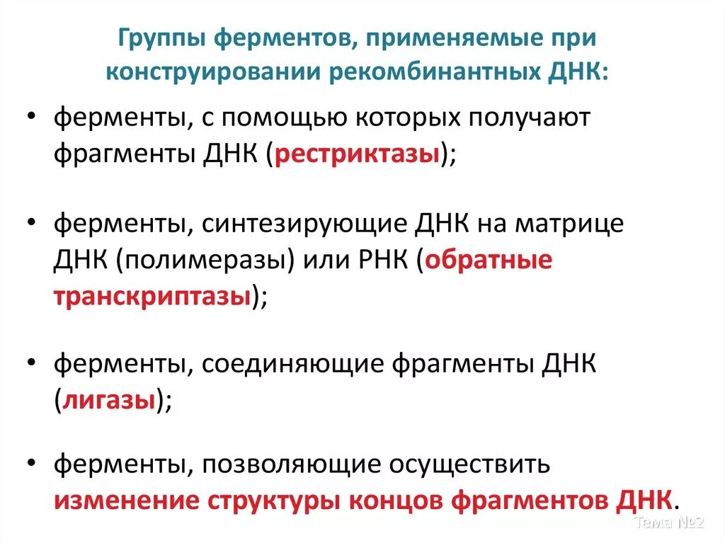 2 группы ферментов. Ферменты применяемые в генной инженерии. Ферменты генной инженерии кратко. Ферменты используемые в генетической инженерии. Ферменты, применяемые для создания рекомбинантных ДНК. Рестриктазы..