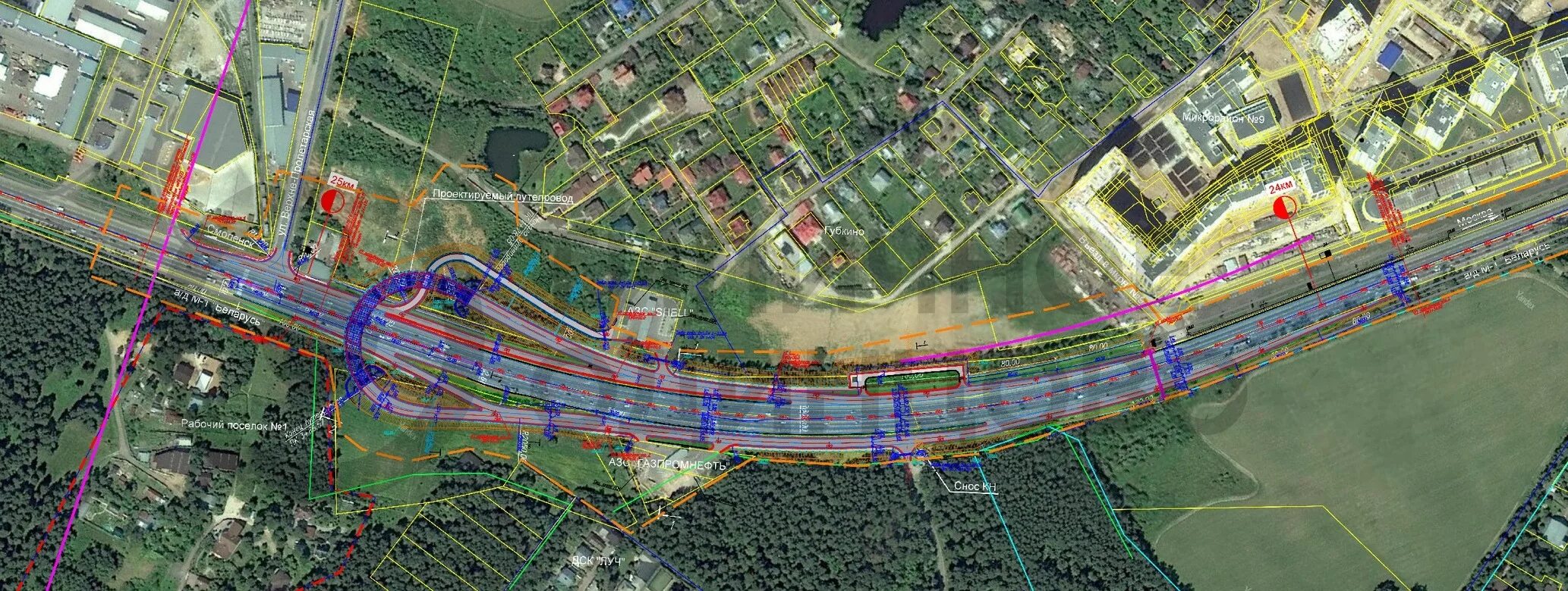 25 Км Минского шоссе. Минское шоссе (м1),23км. М1 25 км разворотная эстакада. Проект дороги Минское шоссе. Реконструкция минского