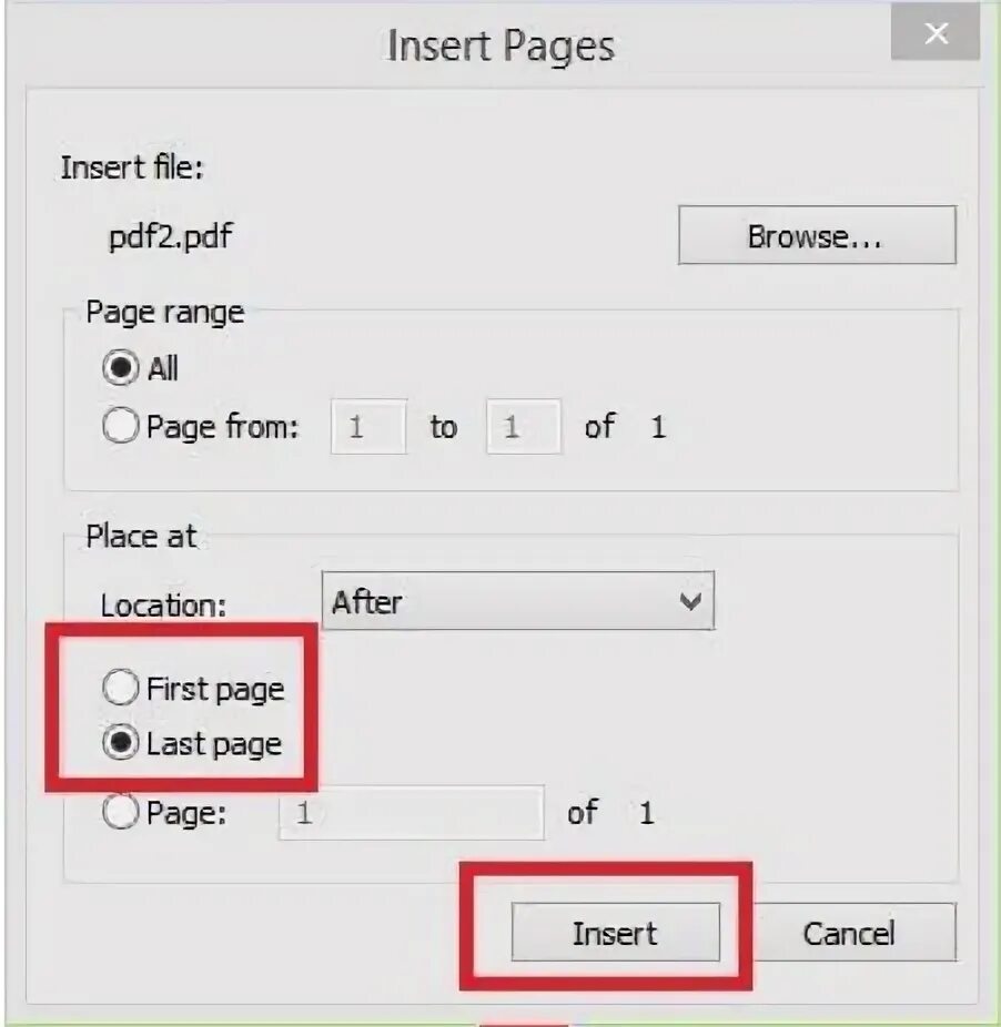 Pdf file 1 Page. Page range. Insert pages