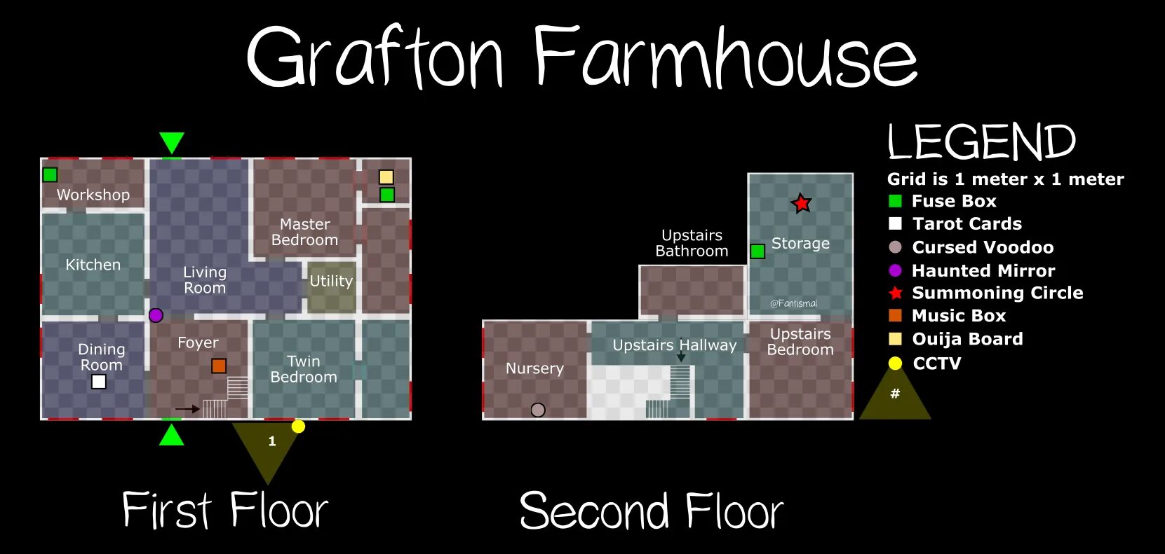 Карта проклятых предметов в Phasmophobia. Grafton Farmhouse Фазмофобия. Grafton Farmhouse карта. Проклятые предметы Фазмофобия Grafton Farmhouse. Где находятся все яйца в ттд