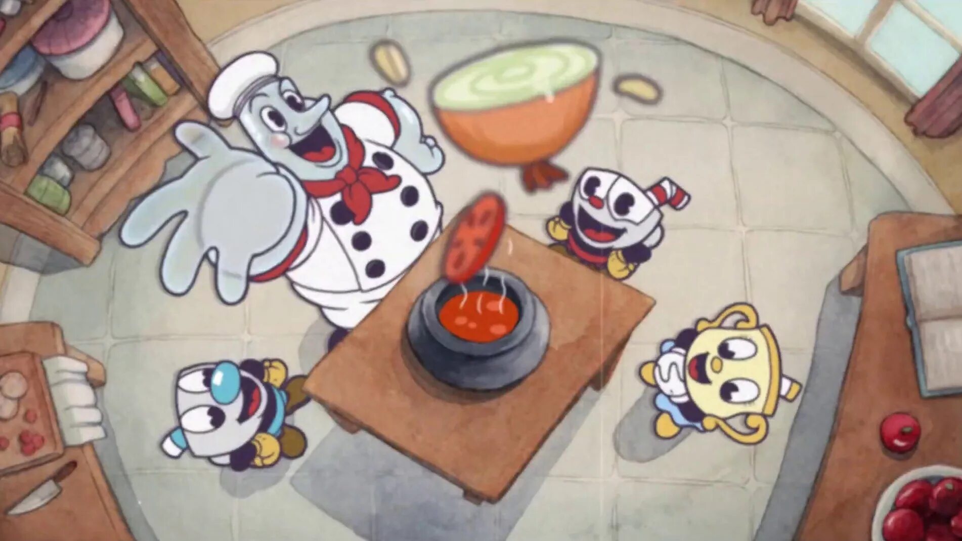 Cuphead джойстик. Капхед the delicious last course. Cuphead: the delicious last course игра. Шеф Солтбейкер капхед. Cuphead the delicious last course боссы.