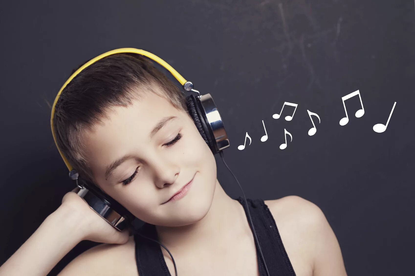 She is listening music
