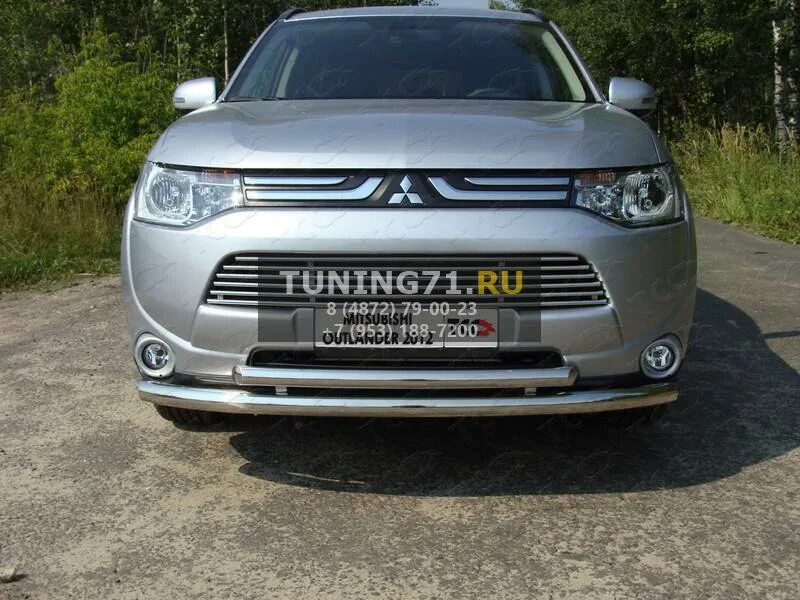 Решетки радиатора для Mitsubishi Outlander 2013. Решетка радиатора Митсубиси Аутлендер 2013. Решетка Mitsubishi Outlander 3. Защита бампера Mitsubishi Outlander 3.