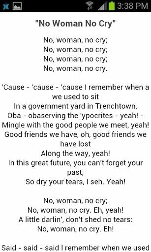 Песню no woman no cry. Bob Marley no woman no Cry текст. No woman no Cry текст. Bob Marley no woman no Cry текст песни. No woman no Cry Boney m. текст.