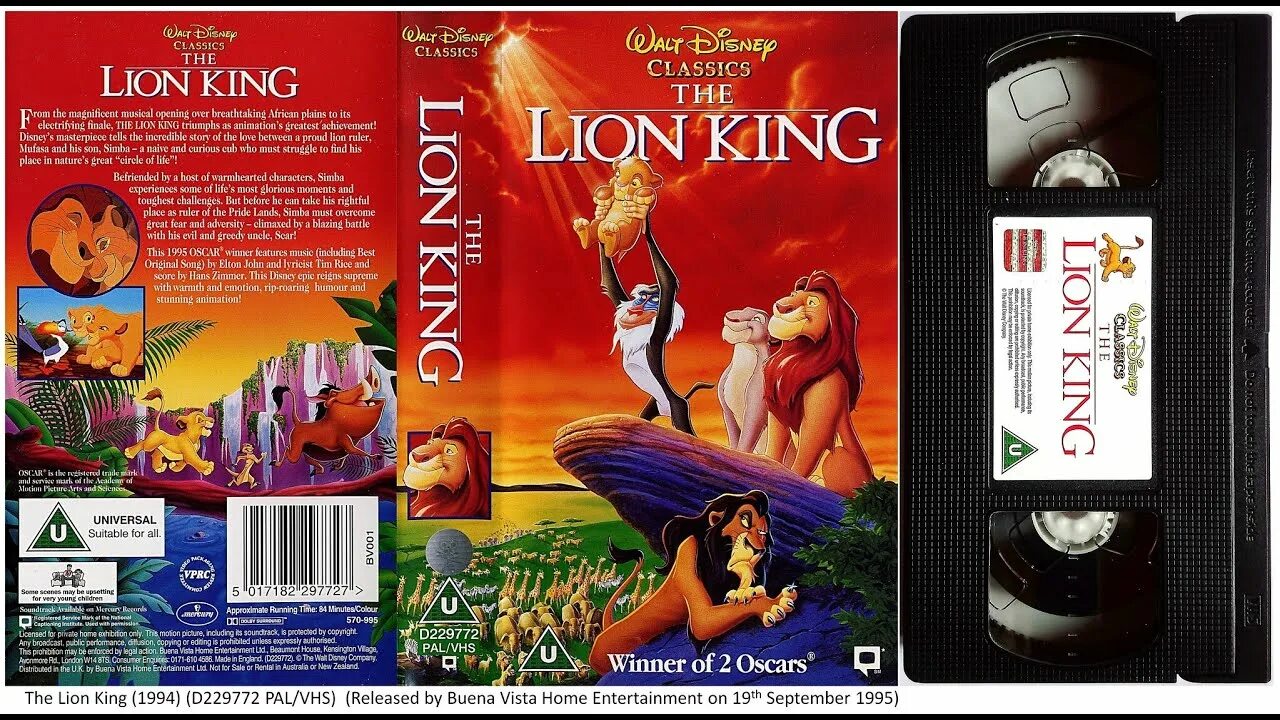 Uk vhs. The Lion King VHS. The Lion King VHS 1995. The Lion King VHS 1934. Annie 1996 VHS.