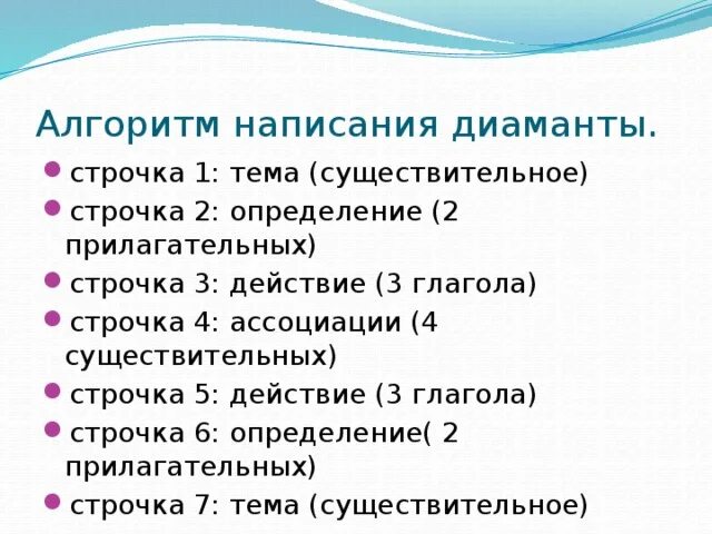 Диаманта примеры. Диаманта в литературе примеры. Диаманта структура. Алгоритм написания стихов. Алгоритм составления плана характеристики элемента