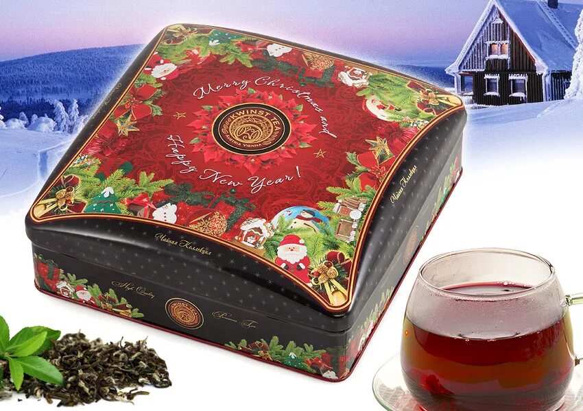 Купить чай в калининграде. Квинст чай Австрия. Чай в новогодней упаковке. Чай в красивой упаковке. Чай в подарочном пакете.