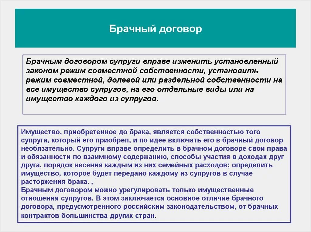 Режимы брачного договора. Брачный контракт семейное право.