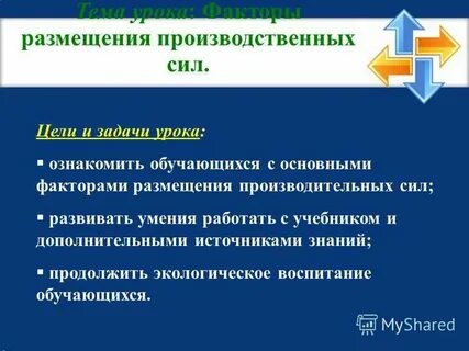 Факторы размещения производства кондитерской фабрики