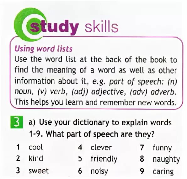 Use your Dictionary to explain Words 1-9 what Part of Speech are they перевод на русский. Spotlight 5 student's book. Your sister английский язык 5 класс. Explain the Words. Spotlight 5 students book слушать