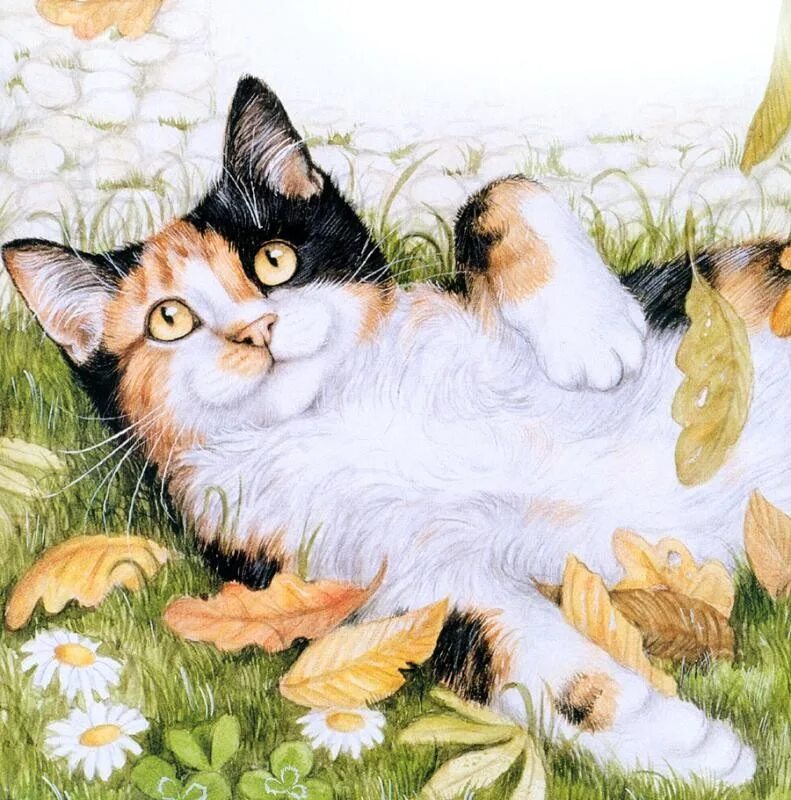 Кот иллюстрация. Коты дебби кук. художник debbie cook кошки. коты художника деби кука. дебби кук картины.