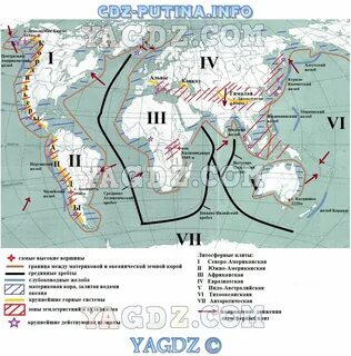 Контурная карта Стр. 4-5. Карта мира . ГДЗ по географии 7 класс атлас контурные 