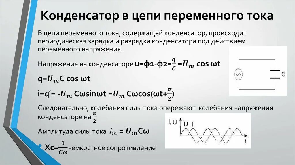 Последовательная цепь переменного тока с конденсатором. Конденсатор в цепи переменного тока. Резистор катушка и конденсатор в цепи переменного тока. Элементы цепей переменного тока конденсатор. Уравнения катушки индуктивности