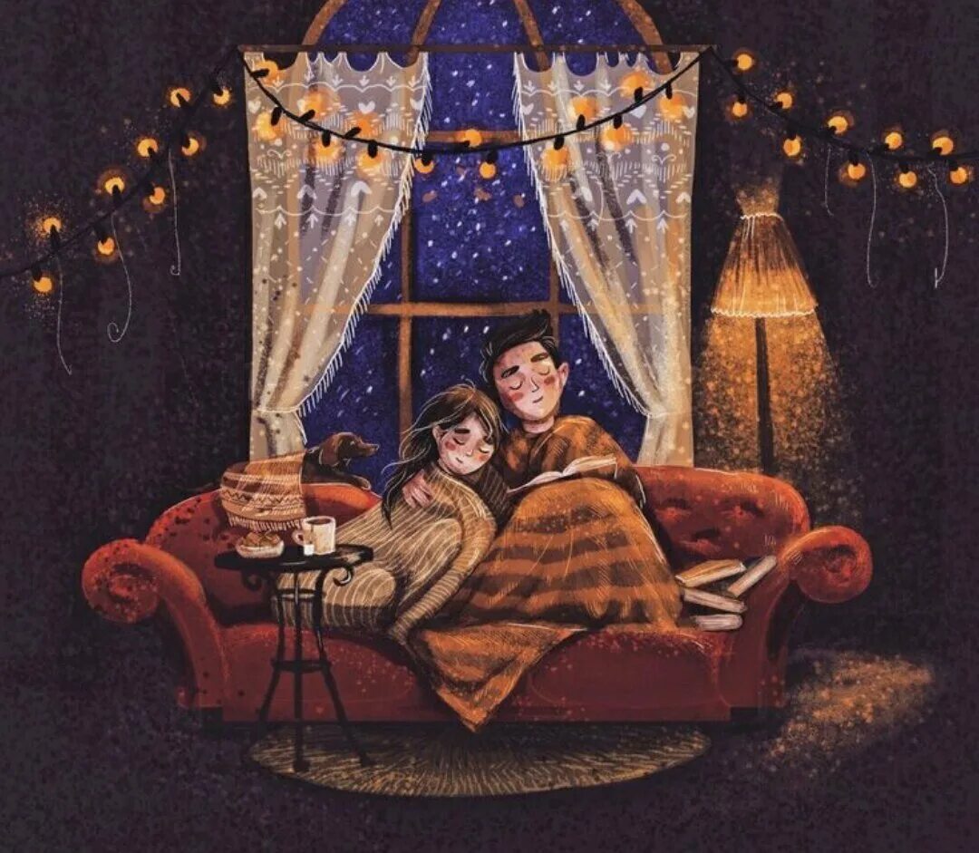 Спокойной ночи ретро. Уютные зимние иллюстрации. Уютного вечера. Уютные милые иллюстрации. Уютные Рождественские иллюстрации.