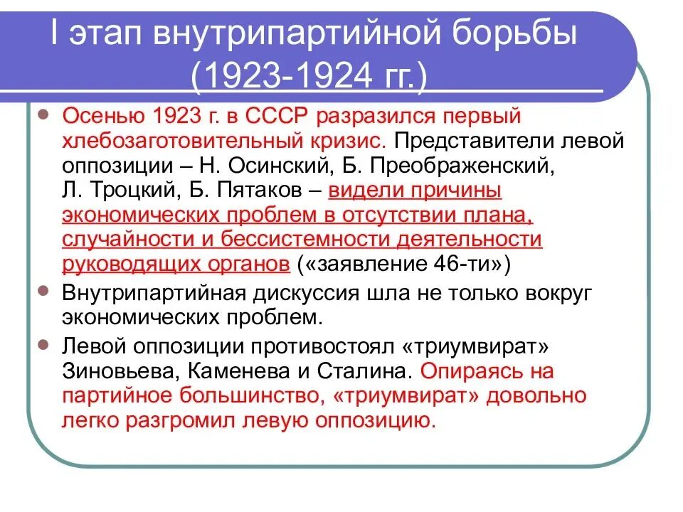 Борьба за власть в СССР В 20-Е. Внутриполитическая борьба 1923-1924. Этапы внутриполитической борьбы в 20-е. Внутрипартийная борьба в СССР В 20-30-Е годы. Этапы внутрипартийной борьбы 1920