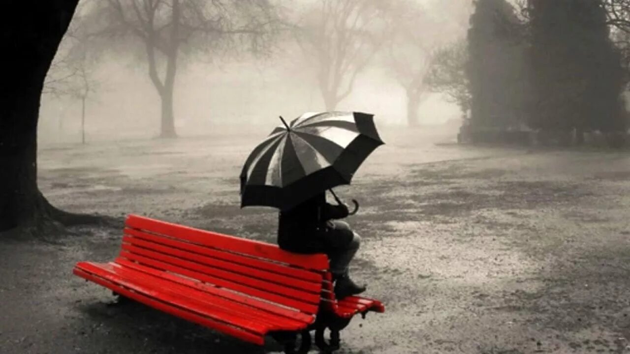 Broken without you. Осень одиночество. Осень дождь одиночество. Это одиночество. Девушка с красным зонтом.