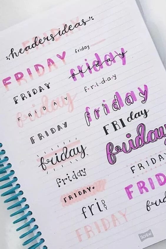 Идеи для заголовков. Леттеринг bullet journal. конспект красивый идеи. идеи для красивого оформления конспектов. идеи шрифтов для ежедневника.