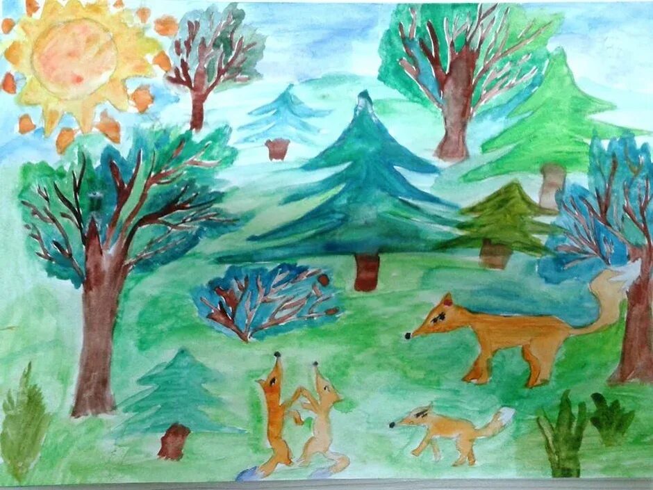 Рисунок лес глазами детей