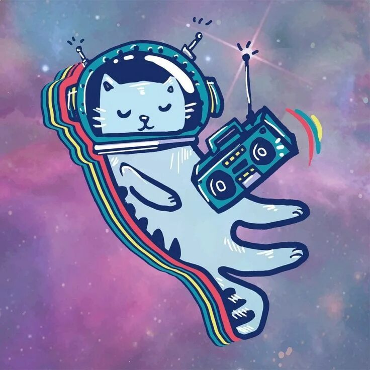 Space animals. Кот космонавт. Кот космонавт рисунок. Котик в космосе. Кот космос арт.