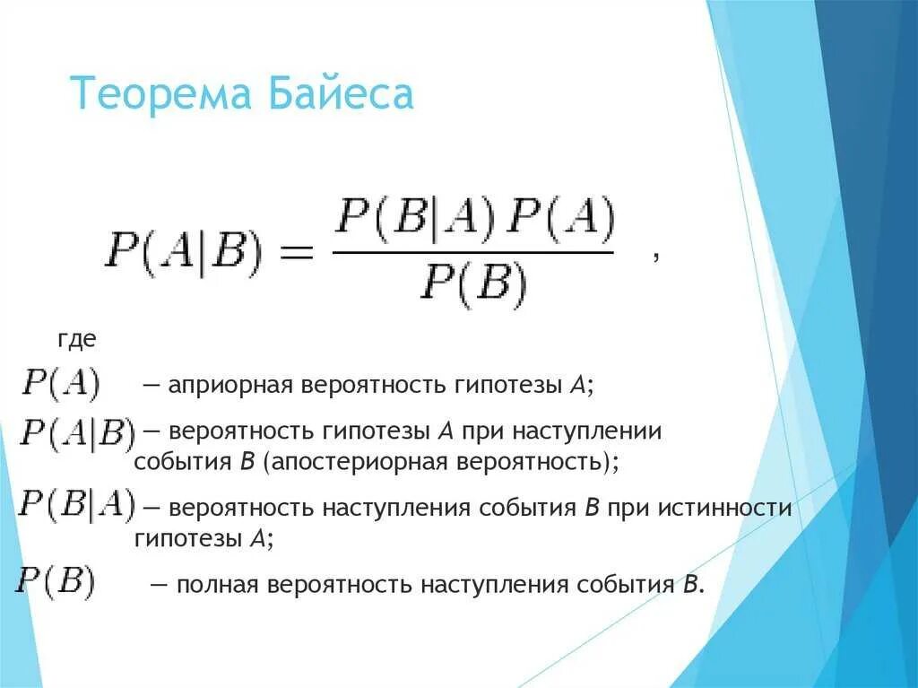 Формула байеса теория вероятности. Теория вероятности формула полной вероятности. Теорема байеса формула. Вероятность гипотез формула байеса. Теорема байеса теория вероятности.