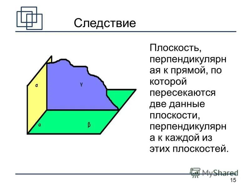 свойства перпендикулярности двух плоскостей. признак перпендикулярности плоскостей (чертеж). следствие перпендикулярности плоскостей. следствие перпендикулярности плоскостей. признак перпендикулярности двух плоскостей.