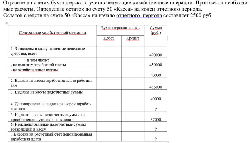 Проводки по счету 50. Отразить на счетах бухгалтерского учета хозяйственные операции. Задачи по бухгалтерскому учету. Отобразить на бухгалтерских счетах следующие хозяйственные операции. Хозяйственные операции по кассе.