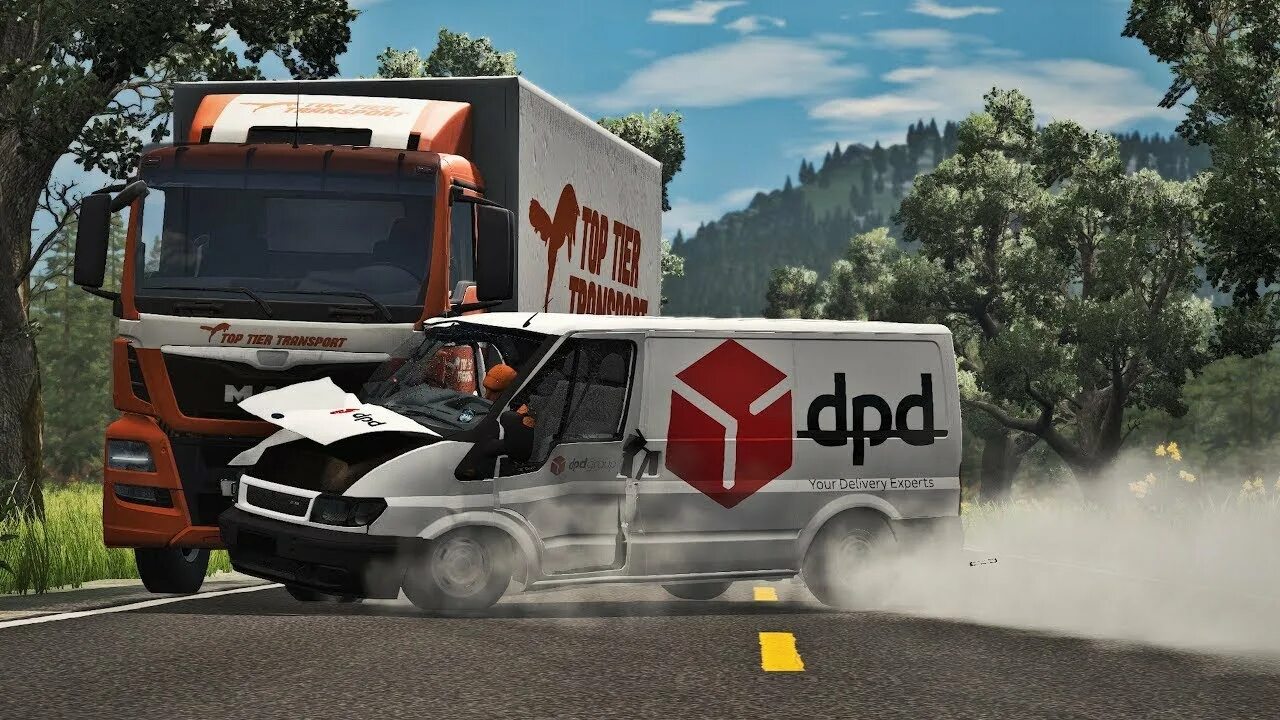 Realistic crash. BEAMNG Drive - overtaking car crashes.