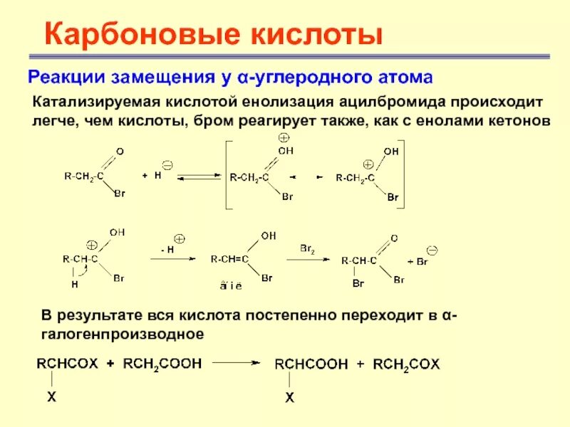 Реакция присоединения карбоновых кислот. Реакция замещения карбоновых кислот. Взаимодействие солей карбоновых кислот с сильными кислотами. Карбоновые кислоты с 4 атомами углерода. Понятие карбоновых кислот