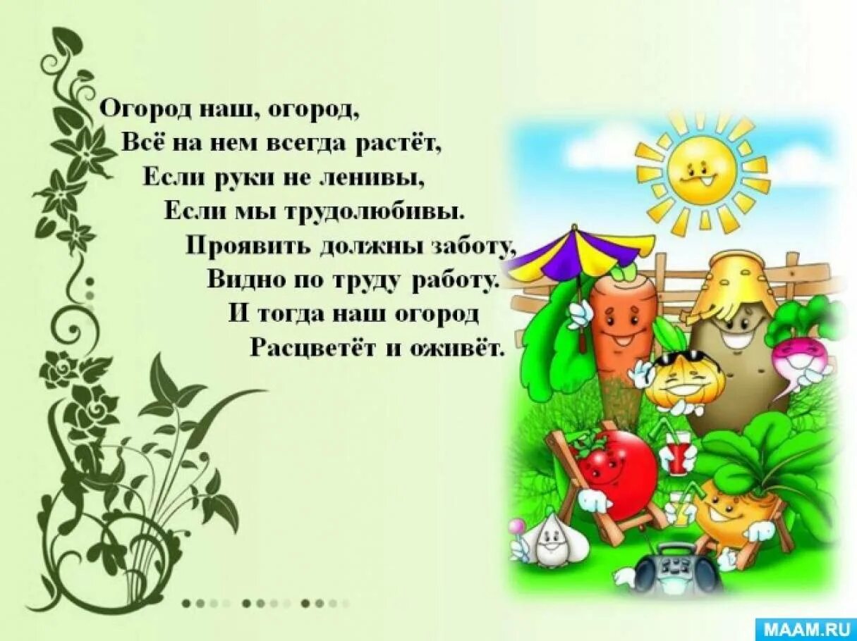 Текст летом у нас на грядках появились. Стихи про огород. Детские стихи про огород. Стихи про огород для детей. Короткие стихи про огород.